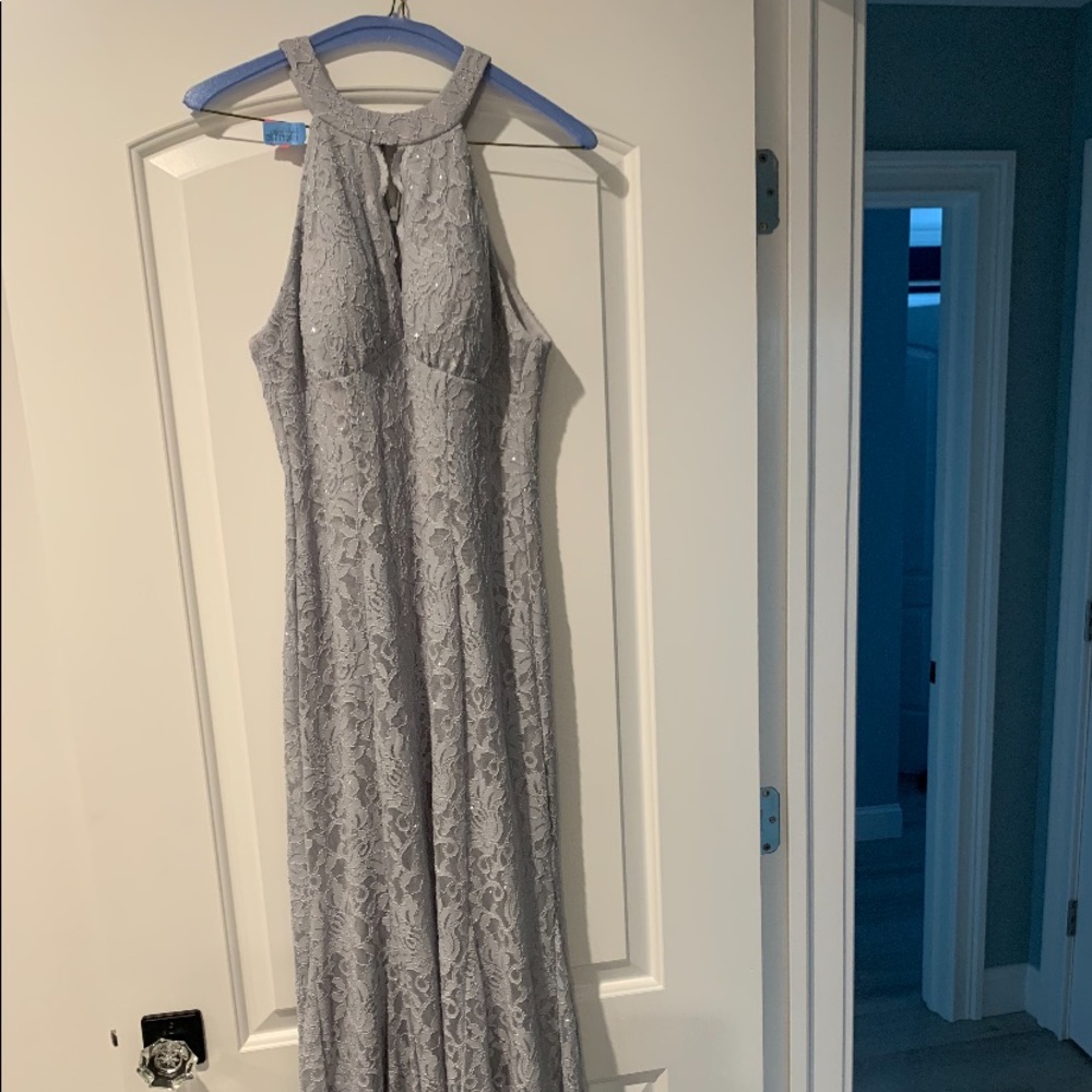 Long grey sequenced dress
